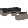 Image de vidaXL - 10-delige - Loungeset - met - kussens - poly - rattan - grijs