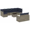 Image de vidaXL - 10-delige - Loungeset - met - kussens - poly - rattan - grijs