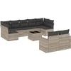 Image de vidaXL - 10-delige - Loungeset - met - kussens - poly - rattan - lichtgrijs