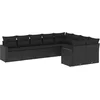 Image de vidaXL - 9-delige - Loungeset - met - kussens - poly - rattan - zwart