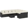 Image de vidaXL - 10-delige - Loungeset - met - kussens - poly - rattan - zwart