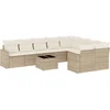 Image de vidaXL - 10-delige - Loungeset - met - kussens - poly - rattan - beige