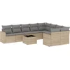 Image de vidaXL - 10-delige - Loungeset - met - kussens - poly - rattan - beige