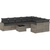 Image de vidaXL - 10-delige - Loungeset - met - kussens - poly - rattan - grijs