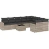 Image de vidaXL - 10-delige - Loungeset - met - kussens - poly - rattan - lichtgrijs