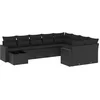 Image de vidaXL - 10-delige - Loungeset - met - kussens - poly - rattan - zwart