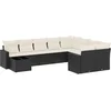 Image de vidaXL - 10-delige - Loungeset - met - kussens - poly - rattan - zwart