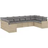 Image de vidaXL - 10-delige - Loungeset - met - kussens - poly - rattan - beige