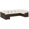 Image de vidaXL - 10-delige - Loungeset - met - kussens - poly - rattan - bruin