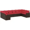 Image de vidaXL - 10-delige - Loungeset - met - kussens - poly - rattan - bruin