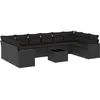 Image de vidaXL - 11-delige - Loungeset - met - kussens - poly - rattan - zwart