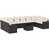 Image de vidaXL - 11-delige - Loungeset - met - kussens - poly - rattan - zwart