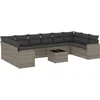 Image de vidaXL - 11-delige - Loungeset - met - kussens - poly - rattan - grijs