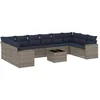 Image de vidaXL - 11-delige - Loungeset - met - kussens - poly - rattan - grijs