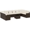 Image de vidaXL - 11-delige - Loungeset - met - kussens - poly - rattan - bruin