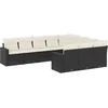 Image de vidaXL - 10-delige - Loungeset - met - kussens - poly - rattan - zwart