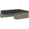 Image de vidaXL - 10-delige - Loungeset - met - kussens - poly - rattan - grijs
