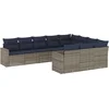 Image de vidaXL - 10-delige - Loungeset - met - kussens - poly - rattan - grijs