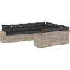 Image de vidaXL - 10-delige - Loungeset - met - kussens - poly - rattan - lichtgrijs