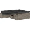 Image de vidaXL - 11-delige - Loungeset - met - kussens - poly - rattan - grijs