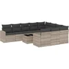 Image de vidaXL - 11-delige - Loungeset - met - kussens - poly - rattan - lichtgrijs