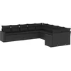 Image de vidaXL - 10-delige - Loungeset - met - kussens - poly - rattan - zwart