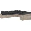 Image de vidaXL - 10-delige - Loungeset - met - kussens - poly - rattan - lichtgrijs