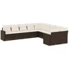 Image de vidaXL - 10-delige - Loungeset - met - kussens - poly - rattan - bruin