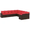 Image de vidaXL - 10-delige - Loungeset - met - kussens - poly - rattan - bruin