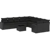 Image de vidaXL - 11-delige - Loungeset - met - kussens - poly - rattan - zwart