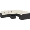 Image de vidaXL - 11-delige - Loungeset - met - kussens - poly - rattan - zwart