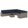 Image de vidaXL - 11-delige - Loungeset - met - kussens - poly - rattan - grijs