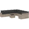 Image de vidaXL - 11-delige - Loungeset - met - kussens - poly - rattan - lichtgrijs