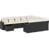 Image de vidaXL - 11-delige - Loungeset - met - kussens - poly - rattan - zwart