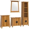 Image de vidaXL - 4-delige - Badkamermeubelset - massief - grenenhout