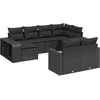Image de vidaXL - 10-delige - Loungeset - met - kussens - poly - rattan - zwart