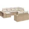 Image de vidaXL - 10-delige - Loungeset - met - kussens - poly - rattan - beige