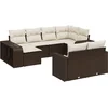 Image de vidaXL - 10-delige - Loungeset - met - kussens - poly - rattan - bruin