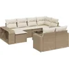 Image de vidaXL - 11-delige - Tuinset - met - kussens - poly - rattan - beige