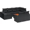 Image de vidaXL - 11-delige - Loungeset - met - kussens - poly - rattan - zwart