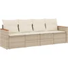 Image de vidaXL - 4-delige - Loungeset - met - kussens - poly - rattan - beige