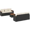 Image de vidaXL - 7-delige - Loungeset - met - kussens - poly - rattan - zwart
