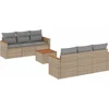 Image de vidaXL - 7-delige - Loungeset - met - kussens - poly - rattan - gemengd - beige
