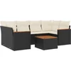 Image de vidaXL - 7-delige - Loungeset - met - kussens - poly - rattan - zwart