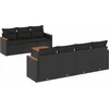 Image de vidaXL - 8-delige - Loungeset - met - kussens - poly - rattan - zwart
