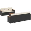 Image de vidaXL - 8-delige - Loungeset - met - kussens - poly - rattan - zwart