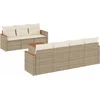 Image de vidaXL - 8-delige - Loungeset - met - kussens - poly - rattan - beige