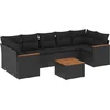 Image de vidaXL - 8-delige - Loungeset - met - kussens - poly - rattan - zwart