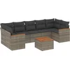 Image de vidaXL - 8-delige - Loungeset - met - kussens - poly - rattan - grijs