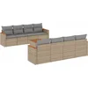 Image de vidaXL - 9-delige - Loungeset - met - kussens - poly - rattan - gemengd - beige